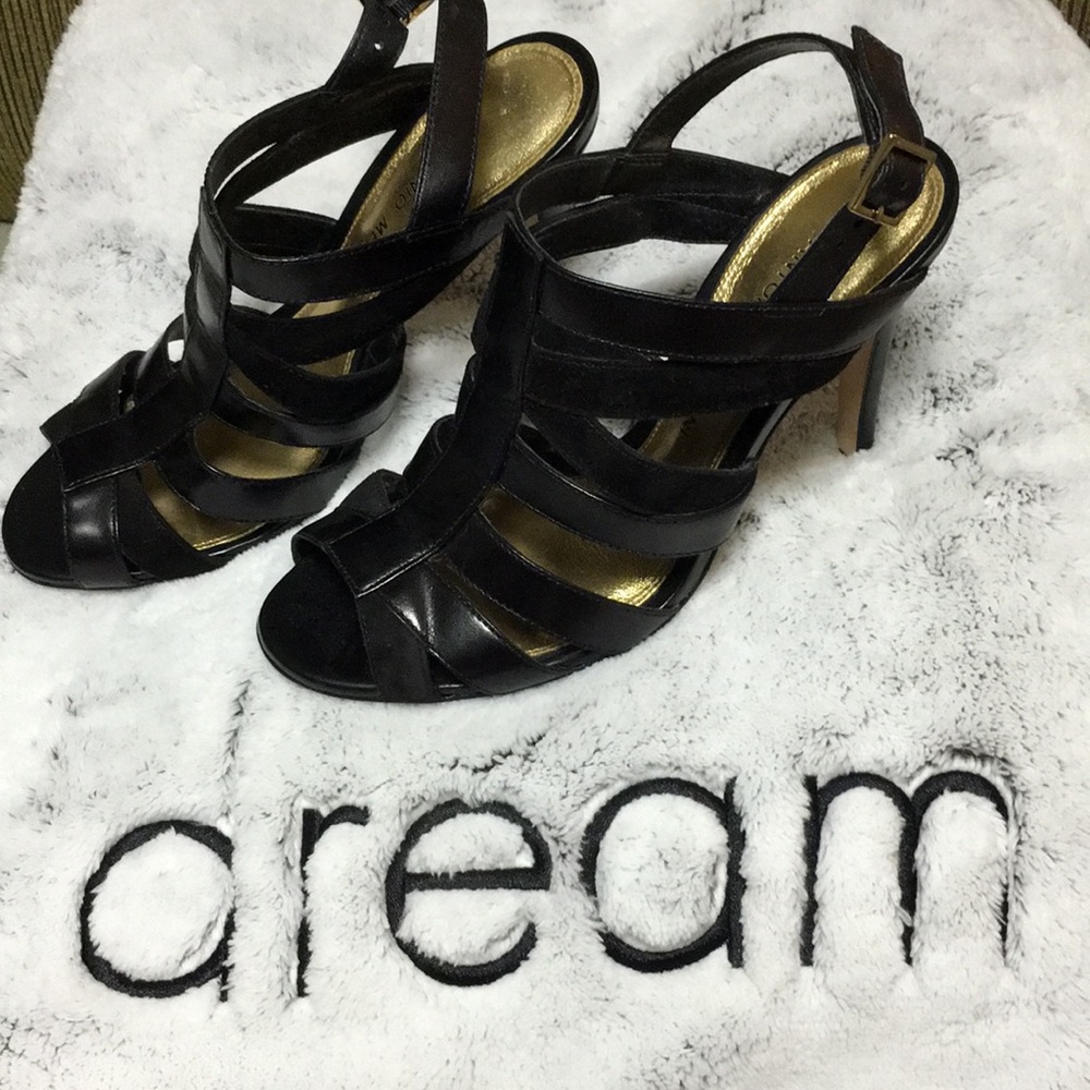 Antonio Melani Leather & Suede Heel Sandal